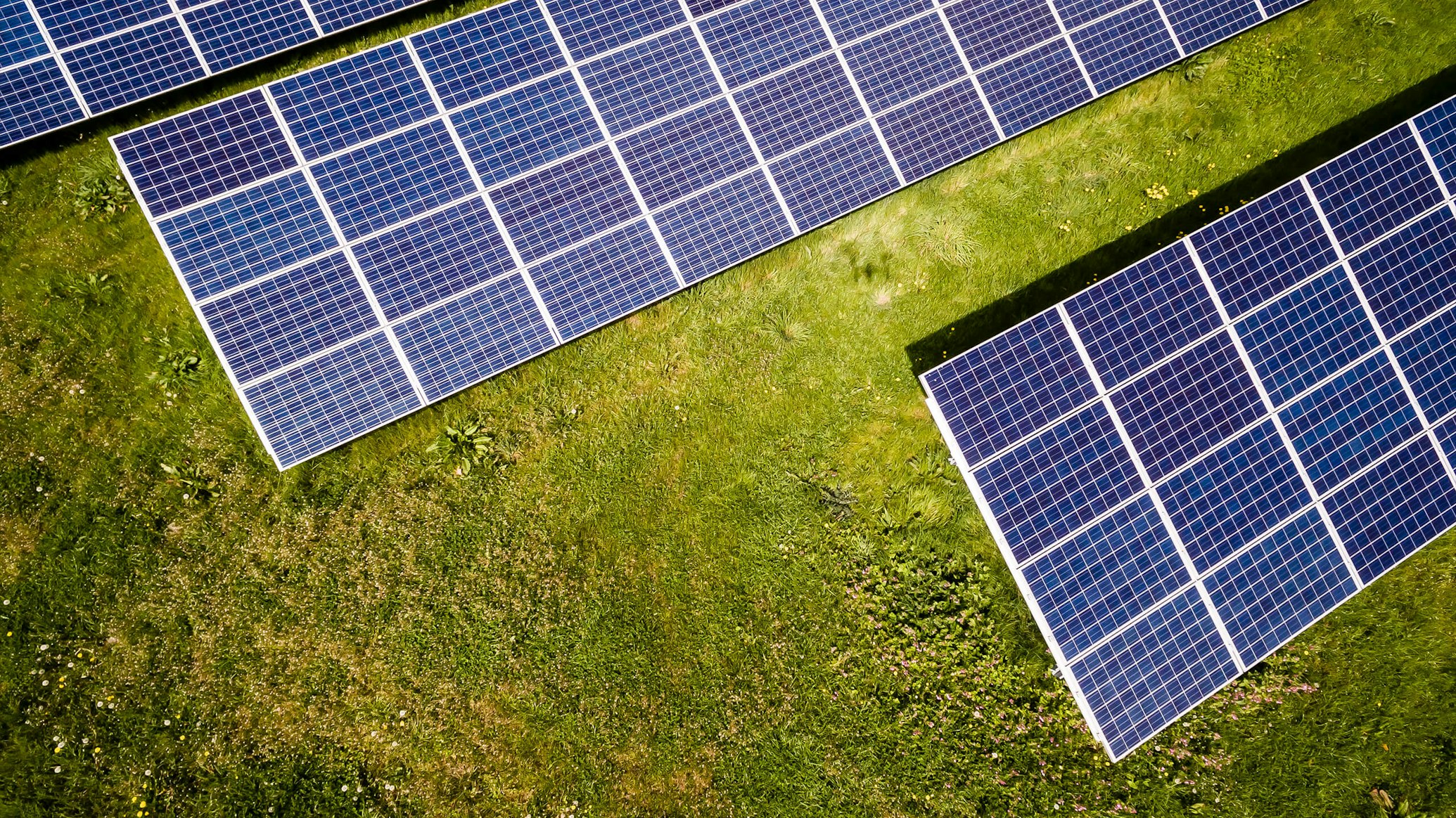 Aerial view of solar farm